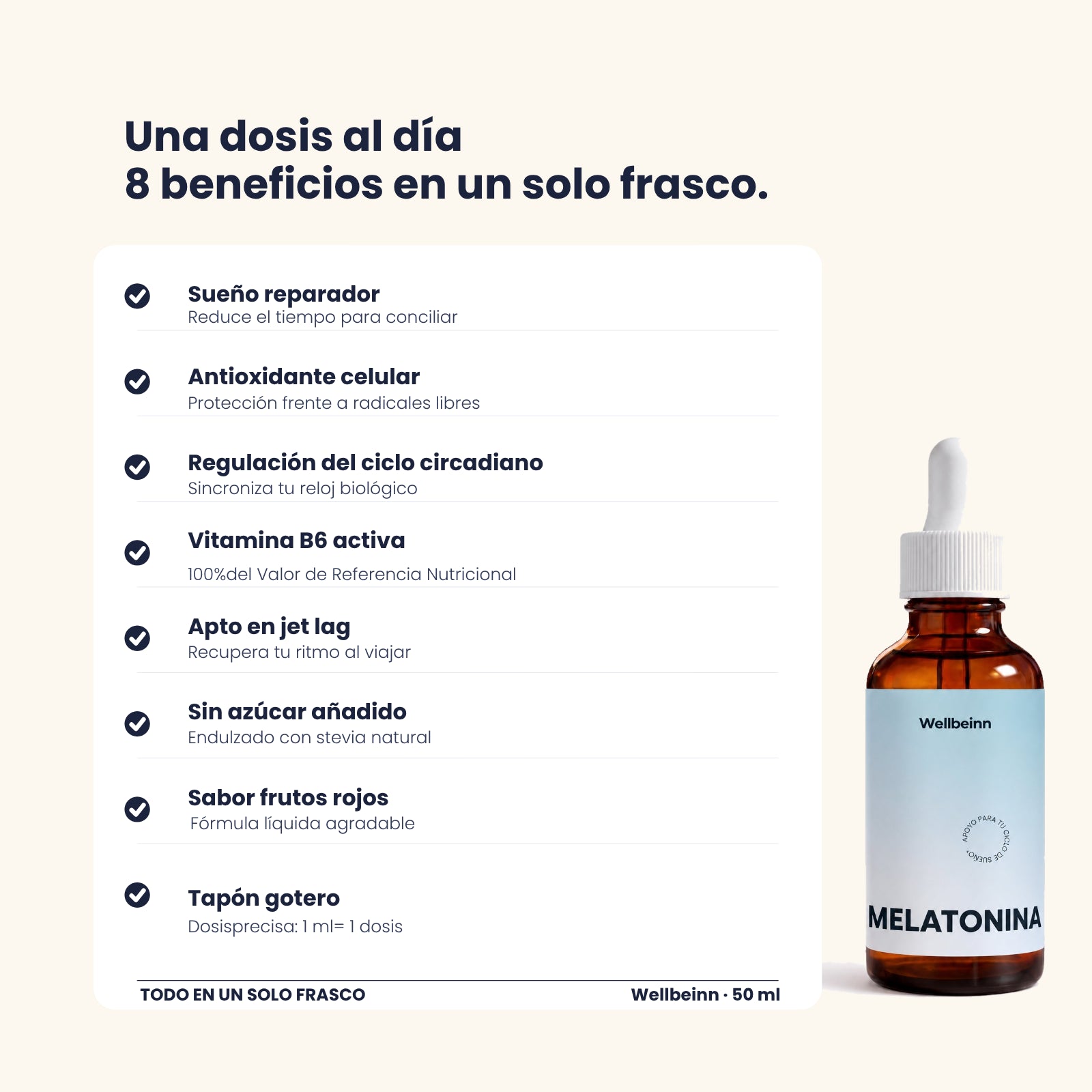 Melatonina + Vitamina B6 Líquida Sublingual