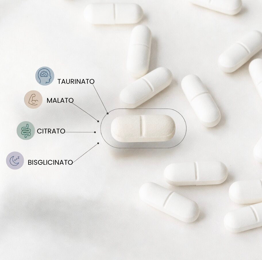 Magnesio Matrix - las cuatro sales: taurato, malato, citrato y bisglicinato