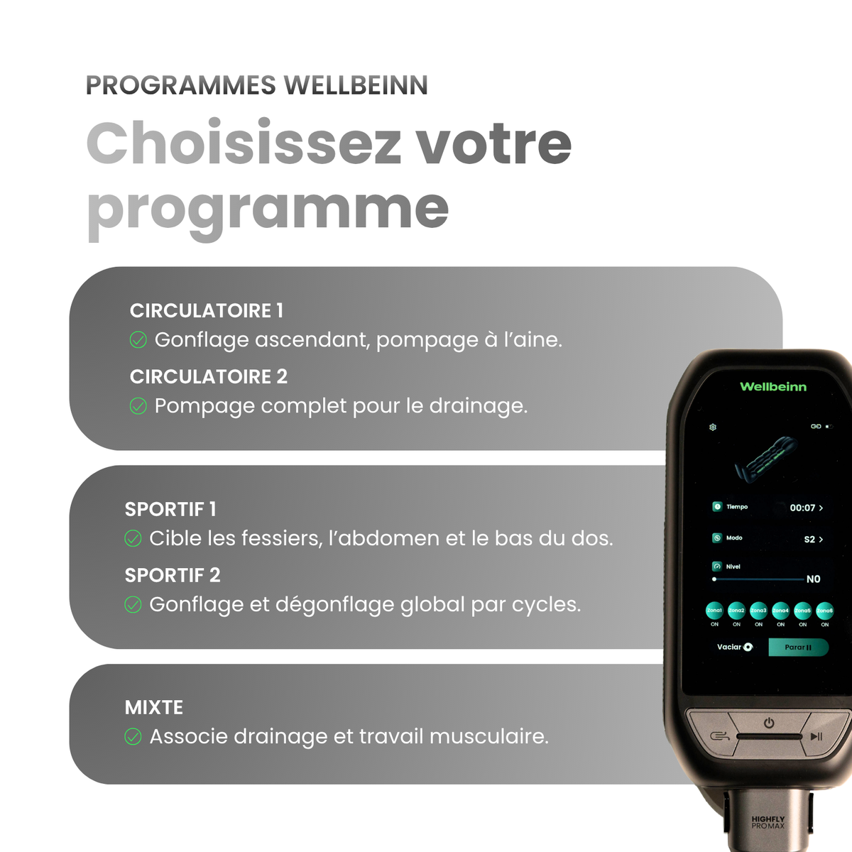 Programmes de pressothérapie