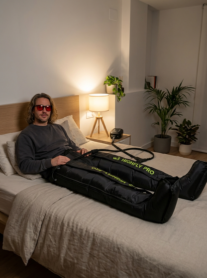 Presoterapia Highfly Pro + 2 Óculos Red Horizon | Conjunto Bio-Recuperação