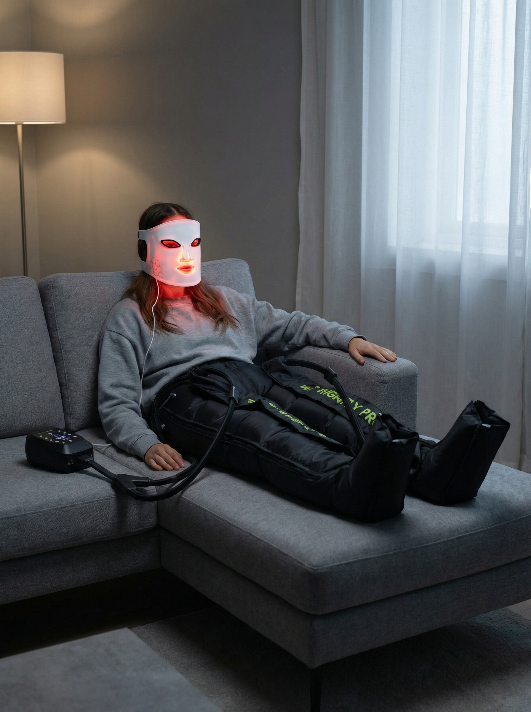 Presoterapia Highfly Pro + Máscara Luz Roja | The Regeneration Kit