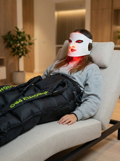 Presoterapia Highfly Pro + Máscara Luz Roja | The Regeneration Kit - Wellbeinn