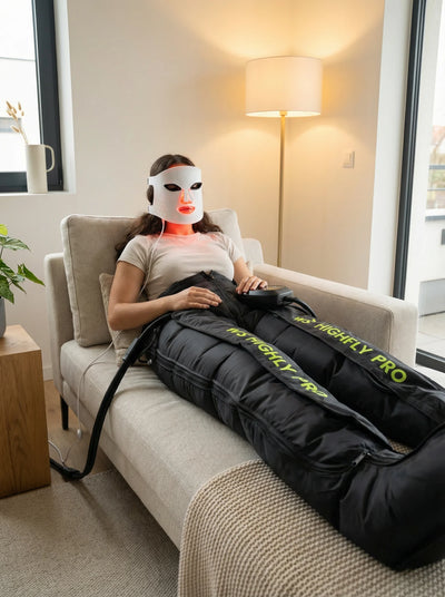 Presoterapia Highfly Pro + Máscara Luz Roja | The Regeneration Kit - Wellbeinn