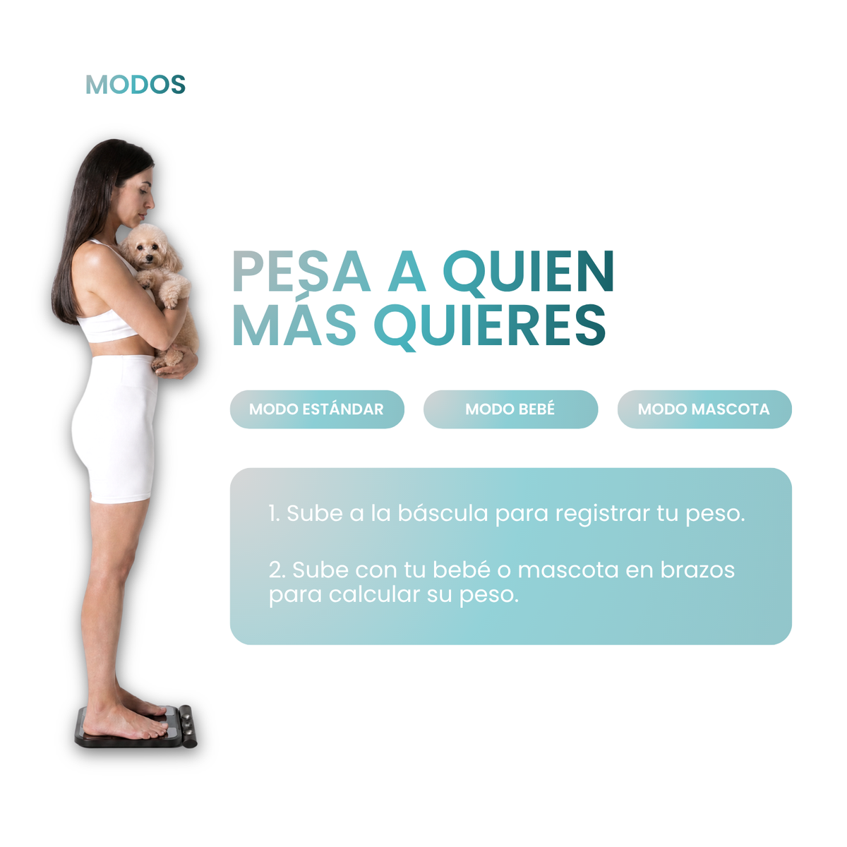 Cómo pesar a un bebé o mascota en brazos