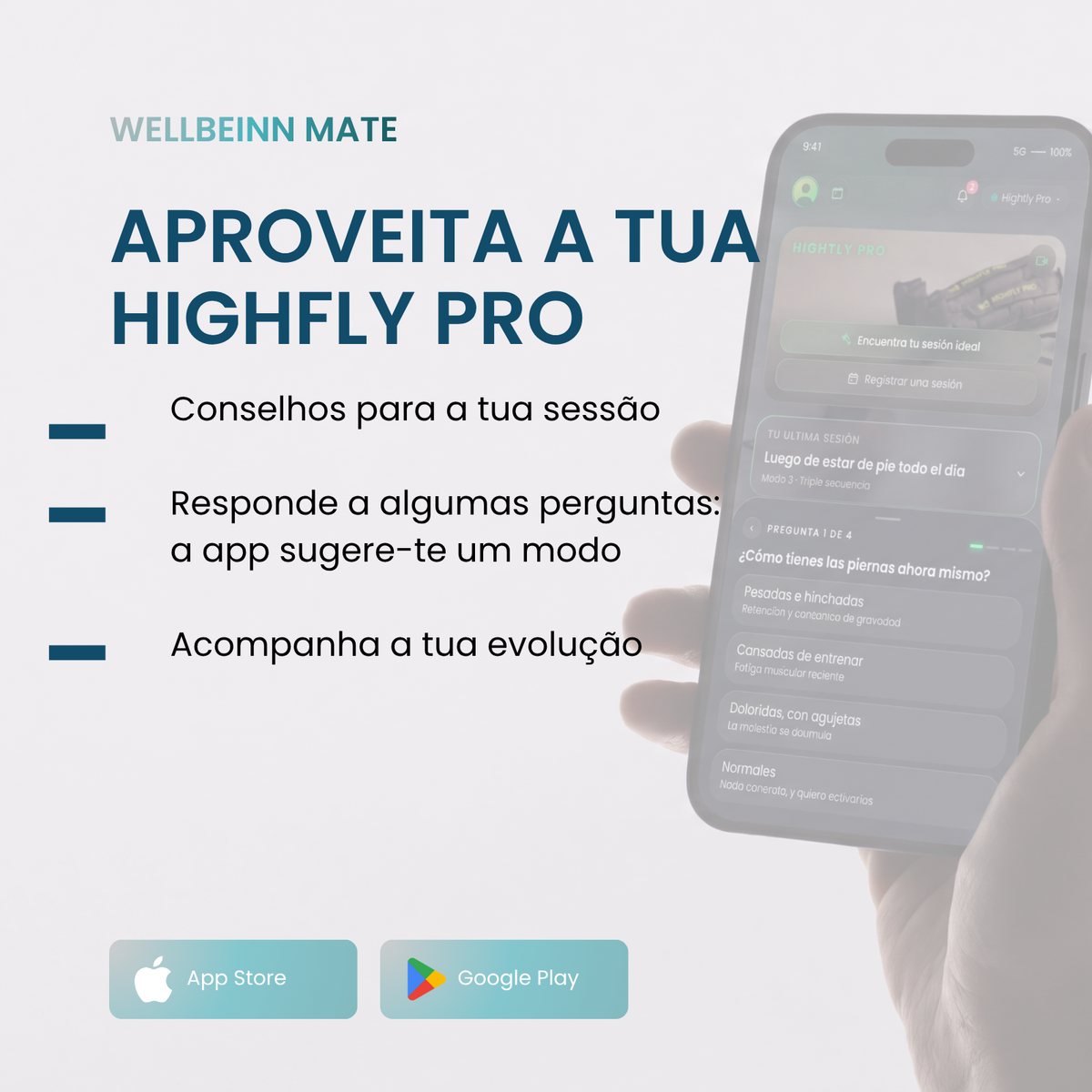 Conselhos da aplicação Wellbeinn Mate