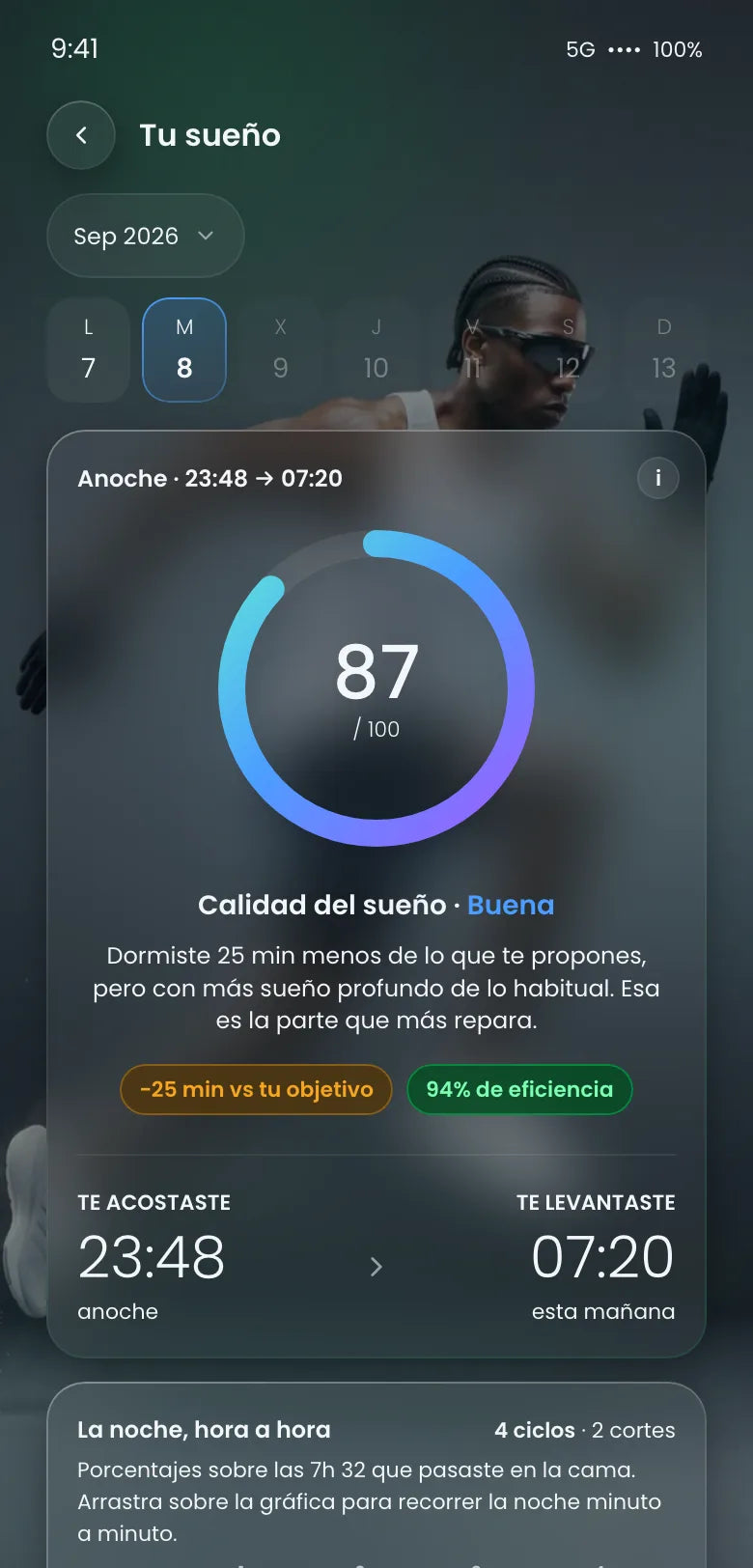 Análisis del sueño en la app